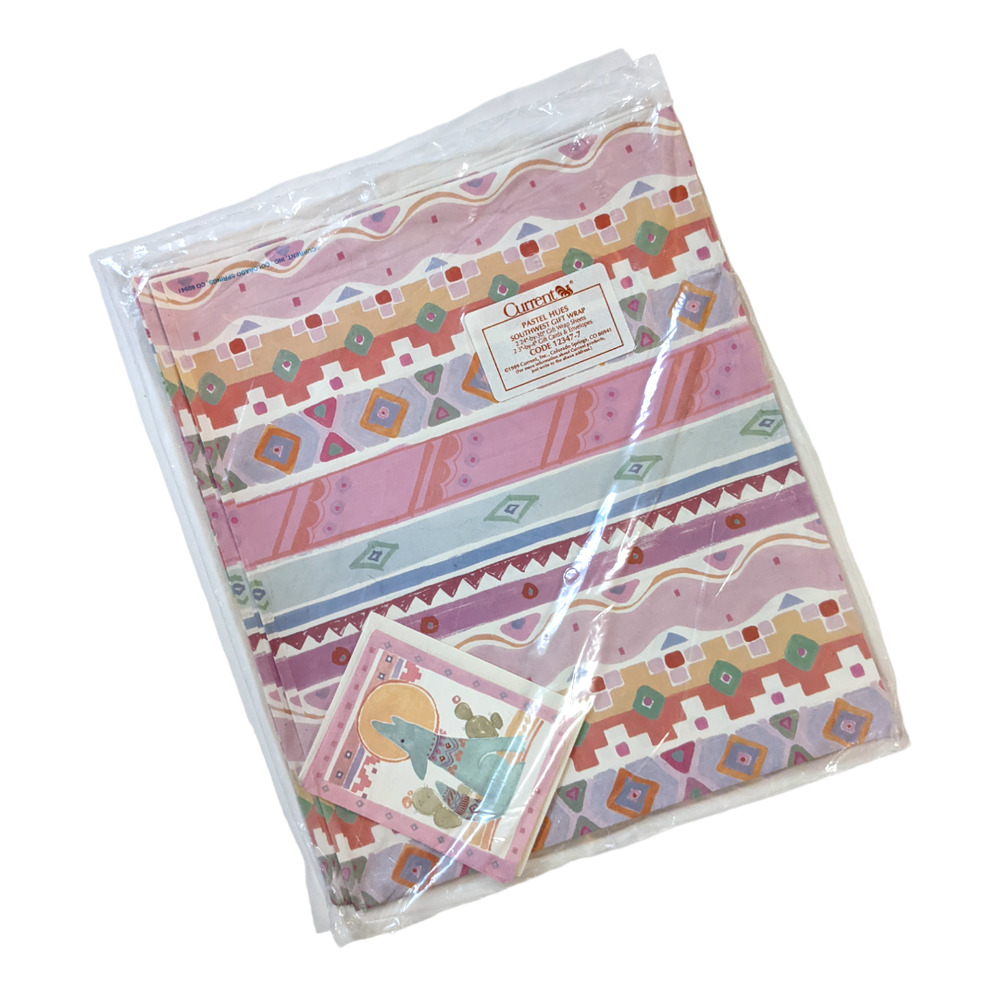 Vintage 80's Pastel Hues Southwestern Giftwrap w/ Notecards‎ from Current UNUSED